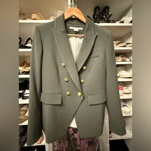Veronica Beard Olive Green Double-Breasted Blazer with Gold Buttons- size 6